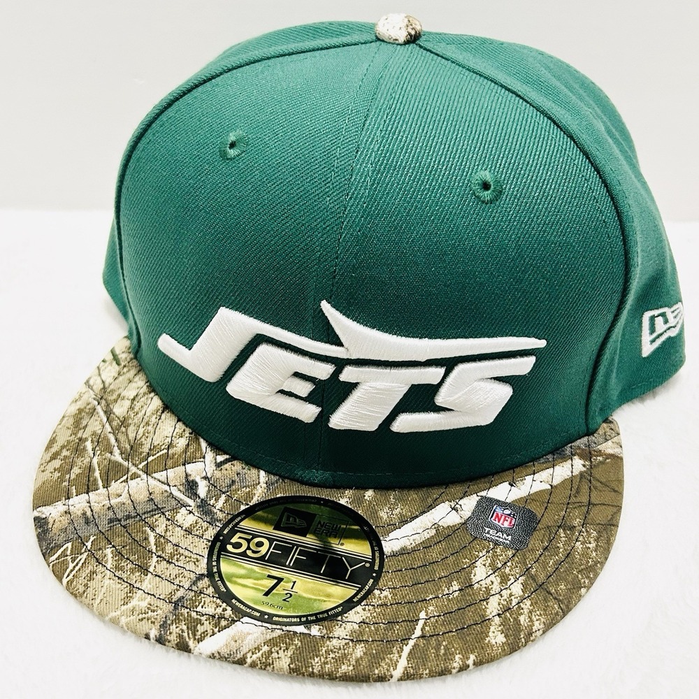 New Era New York Jets 2-Tone Camo 59FIFTY Fitted Hat Cap 7 1/2 Green NFL